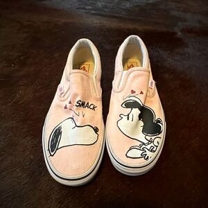 Pink Snoopy & Lucy Slip-on Vans